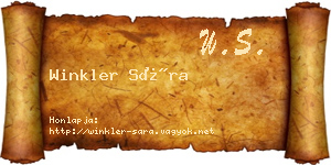 Winkler Sára névjegykártya